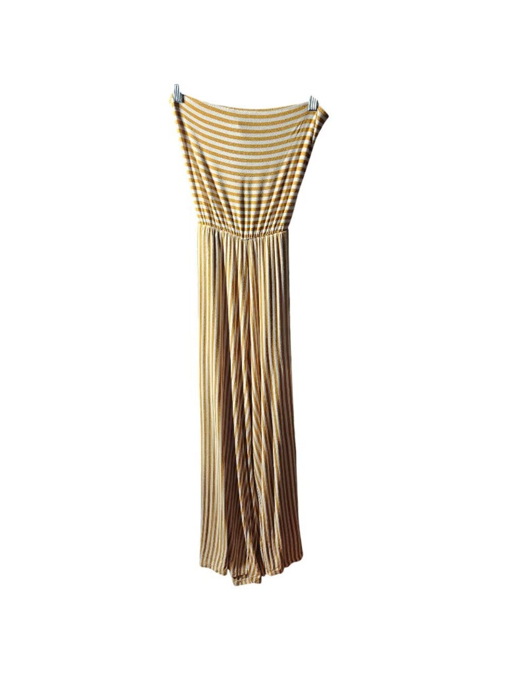 American Eagle Yellow & White Striped Halter Jumpsuit S Soft Fabric
